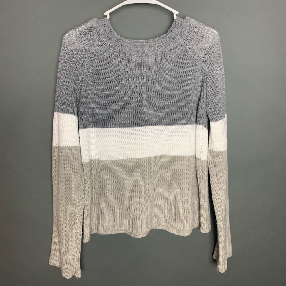 Grey striped sweater